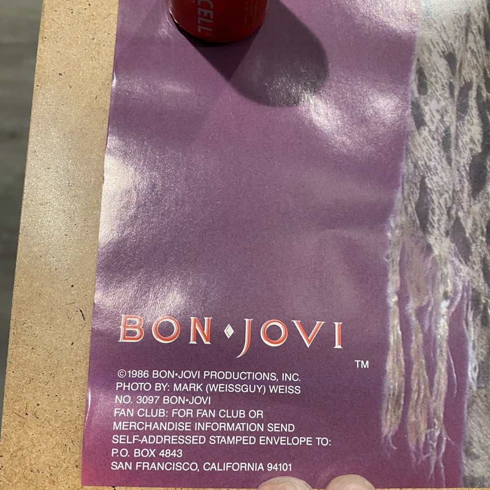Vintage original 1980s Bon Jovi poster memorabilia. 34x22 - Picture 5 of 9
